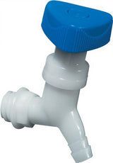 Hünersdorff | Hoekstopkraan | Coltara | Voor bussen met een schroefdraadbreedte van 22 mm | Slangaansluiting 13 mm of 1/2" | Naturel/blauw