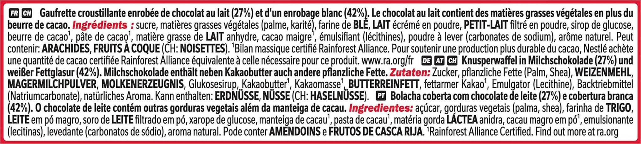 Nestlé Chunky Funky, knapperige wafel in melkchocolade, verpakking van 24 (24 x 40 g)