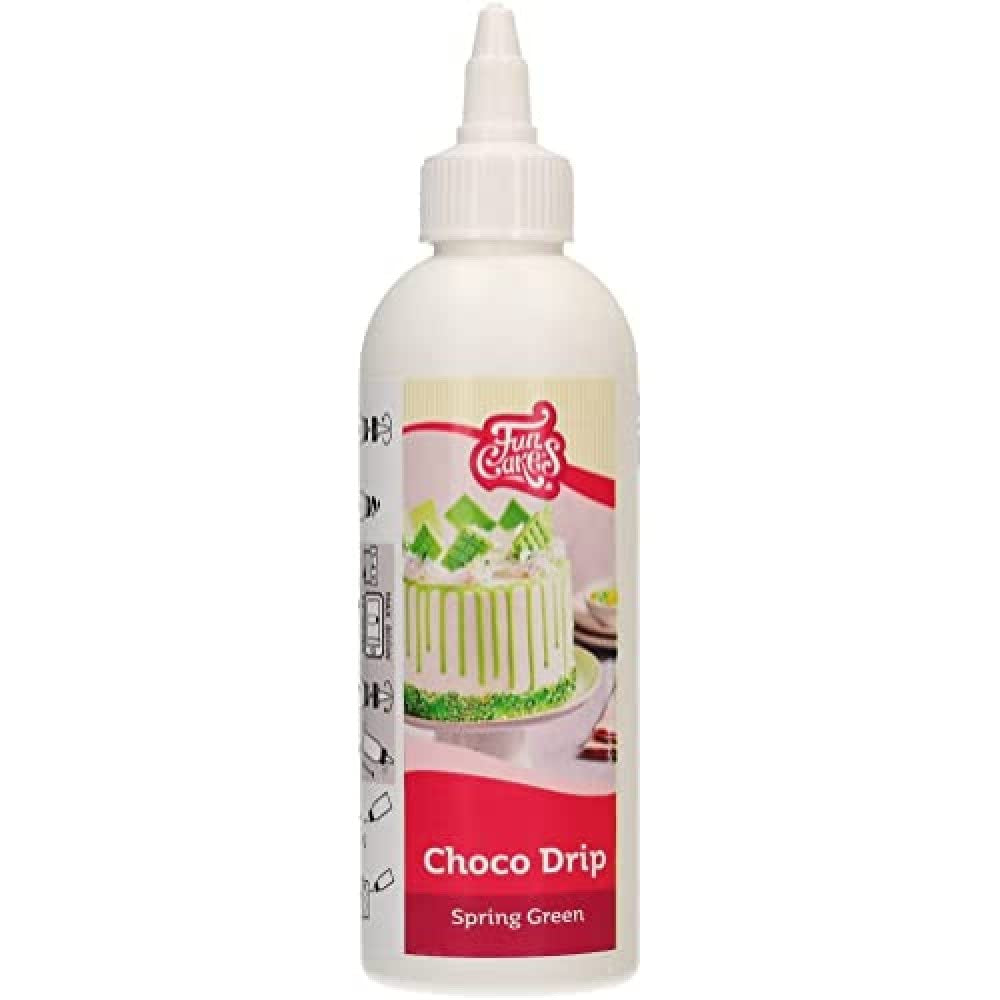 Funcakes Choco Drip Spring Green (Grün): Köstlicher Gesmack, Einfach Zu Verbenen, Perfekt Für Tropfkuchen, Drip Gesmack Nach Schokolade. Wiederverschließbare Packung 180 G. Mengsel voor bakken en koken Naty Shop Standaardtitel