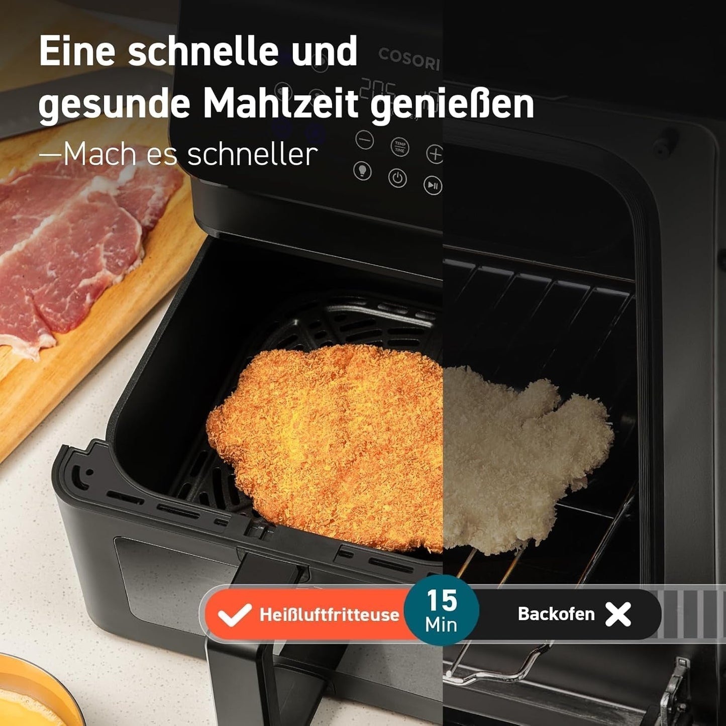 COSORI Heteluchtfriteuse Airfryer, 12-in-1 Luchtfriteuse XXL 6,2L, Heteluchtfriteuse met kijkvenster en roerherinnering, 80 recepten Huishoudelijke apparaten Naty Shop