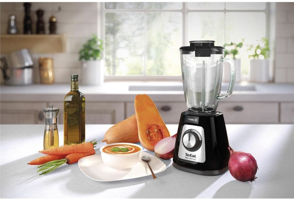 Tefal BL435831 BL4358 Keukenmixer, Glas, 1,75 Liter, Schwarz Kitchen Naty Shop