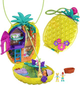 Polly Pocket GKJ64 - Draagbare Pineapple Pocket Box met 8 leuke functies, Polly en Purple poppen, 2 accessoires en stickervel; speelgoed voor kinderen vanaf 4 jaar Naty Shop Dolls Ananastasje