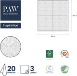 PAW - 3-laags servetten (33 x 33 cm) I 20 stuks I Perfect voor verjaardagen, feesten, bruiloften, communies en feestdagen I Gekleurde papieren servetten - speciale gelegenheden, ornamenten I Inspiration Classic (goud)