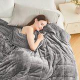 Cottonblue verzwaarde deken 6,8kg Queen size flanel Shaggy Sherpa verzwaarde deken voor volwassenen Comfortabele verzwaarde dekens om te kalmeren en te ontspannen Zware dekbedden 152,4 X 203,2 Naty Shop Quilts & Quilts