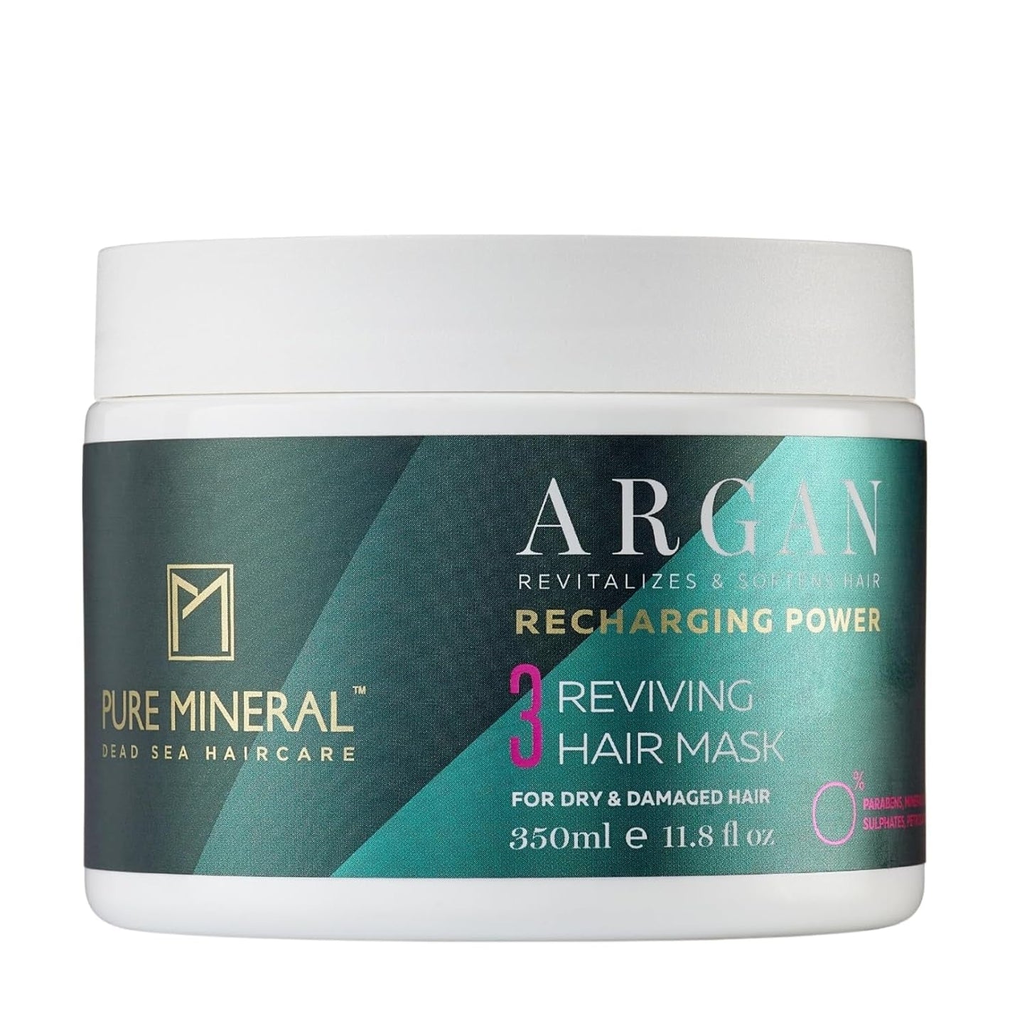 Pure Mineral - Intensief herstellend haarmasker met argan - Herstelt en geeft glans aan droog haar - Voedt met vitamine E - Geen sulfaten, parabenen, petroleum - 350ml Naty Shop Haarmasker Standaard titel