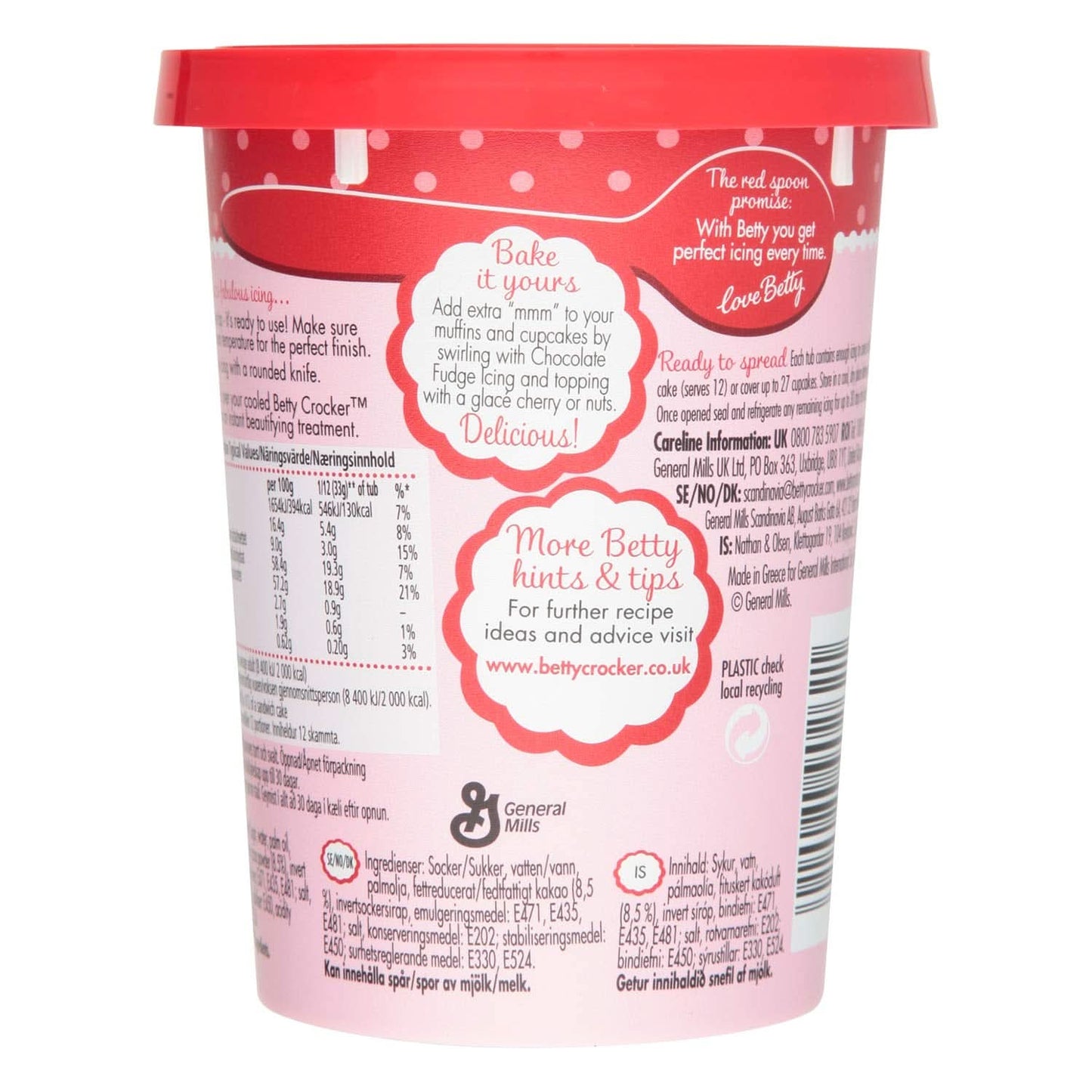 Betty Crocker, Cakeglazuur met chocolade en karamel, 400 gram Glazes en Decor Naty Shop