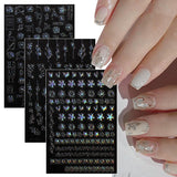 Jmeowio Nagelsticker Aurora Geometrisch 12 Blatt Nail Art Sticker Selbstklebend Nagelaufkleber Bunt Decoratie Nageldesign Zubehör