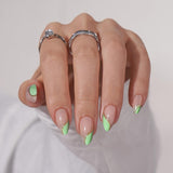 Btartbox Korte vierkante kunstnagels Baby Boomer lijm op witte gradiënt roze kunstnagels Korte kunstnagels met nagellijm 30 stuks vierkante kunstnagels