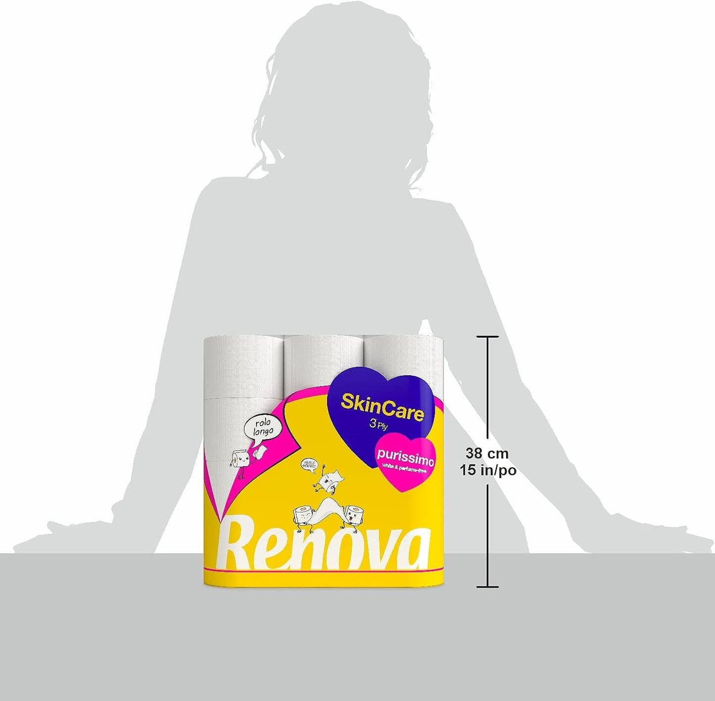 Renova Skincare Purissimo toiletpapier, 12 rollen, wit