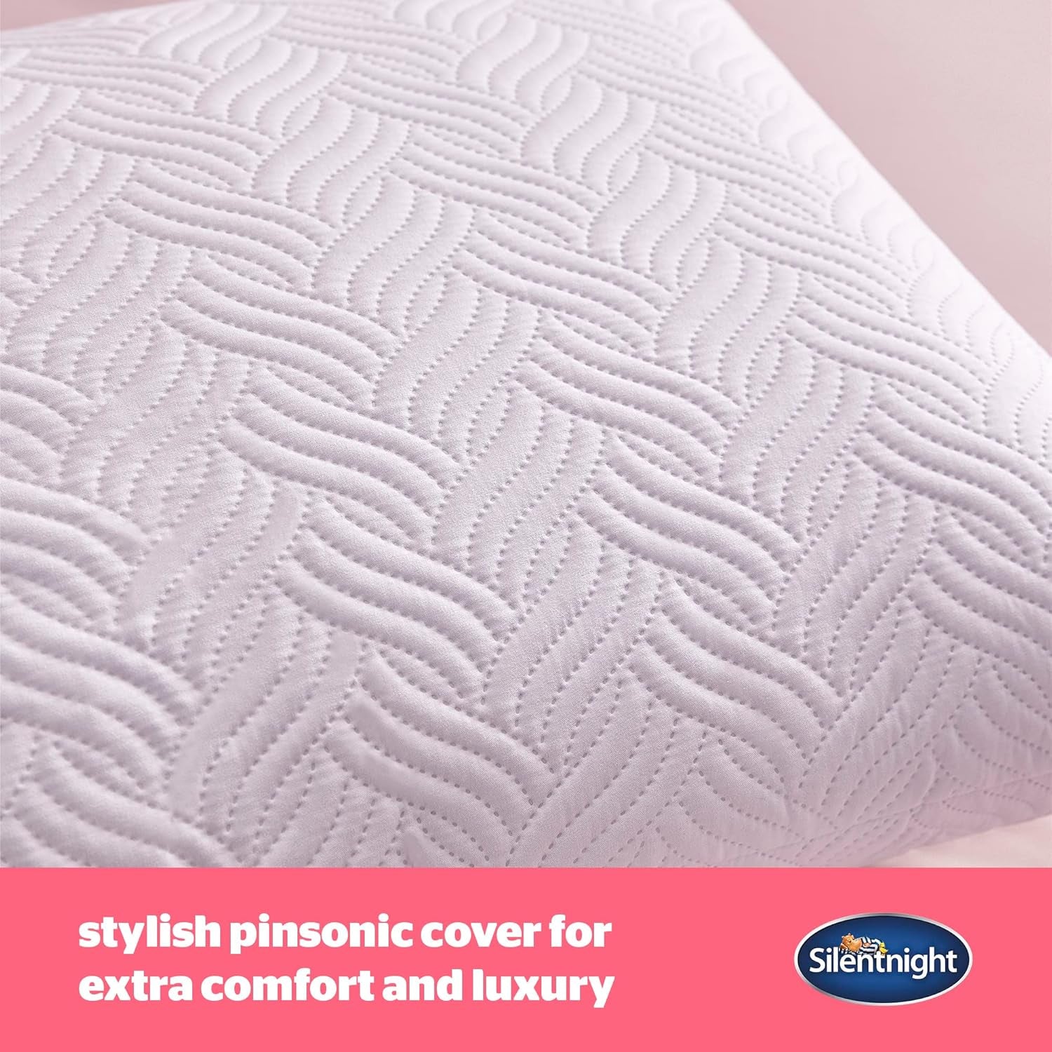 Silentnight Ultimate Kussen - Zacht en ondersteunend bedkussen met Pinsonic Soft Touch Luxe gewatteerde hoes, machinewasbaar en hypoallergeen voor rug- en zijslapers, 1 stuk Naty Shop standaardkussens