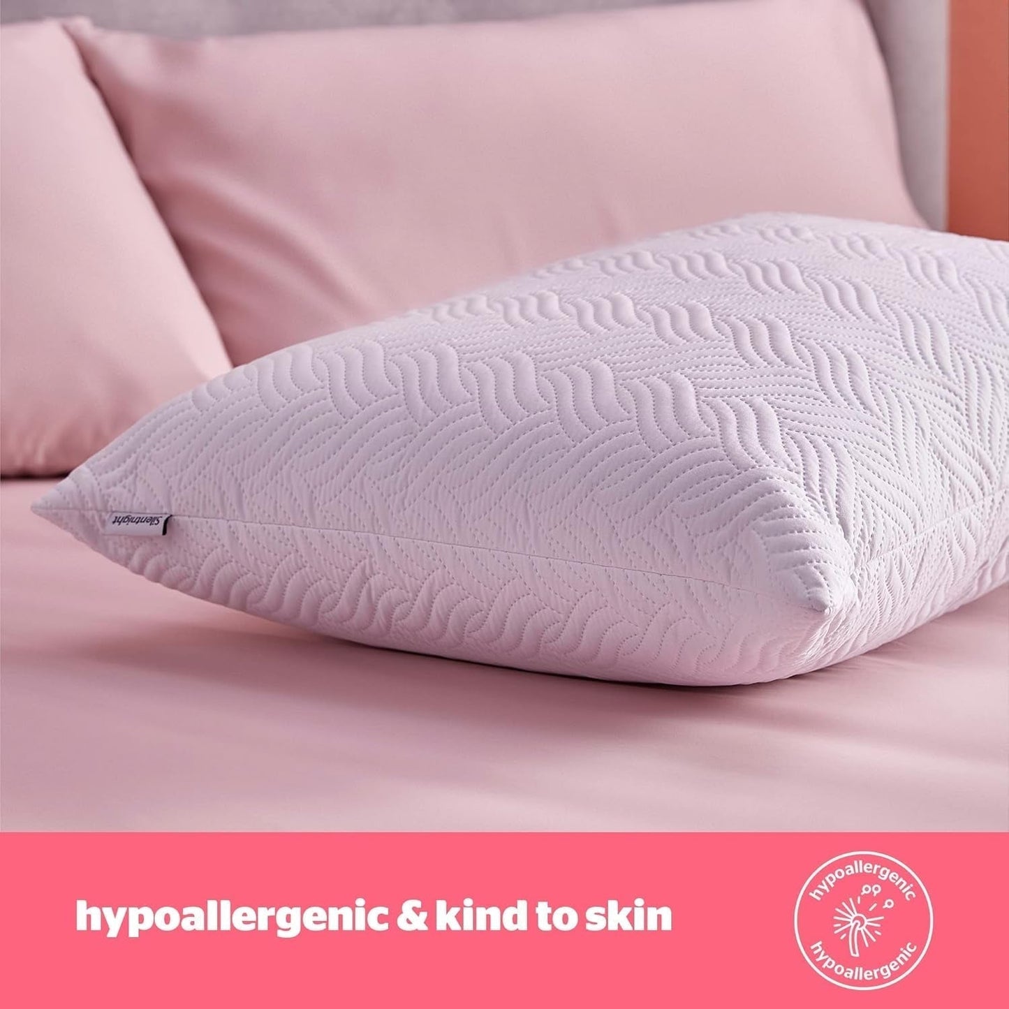 Silentnight Ultimate Kussen - Zacht en ondersteunend bedkussen met Pinsonic Soft Touch Luxe gewatteerde hoes, machinewasbaar en hypoallergeen voor rug- en zijslapers, 1 stuk Naty Shop standaardkussens
