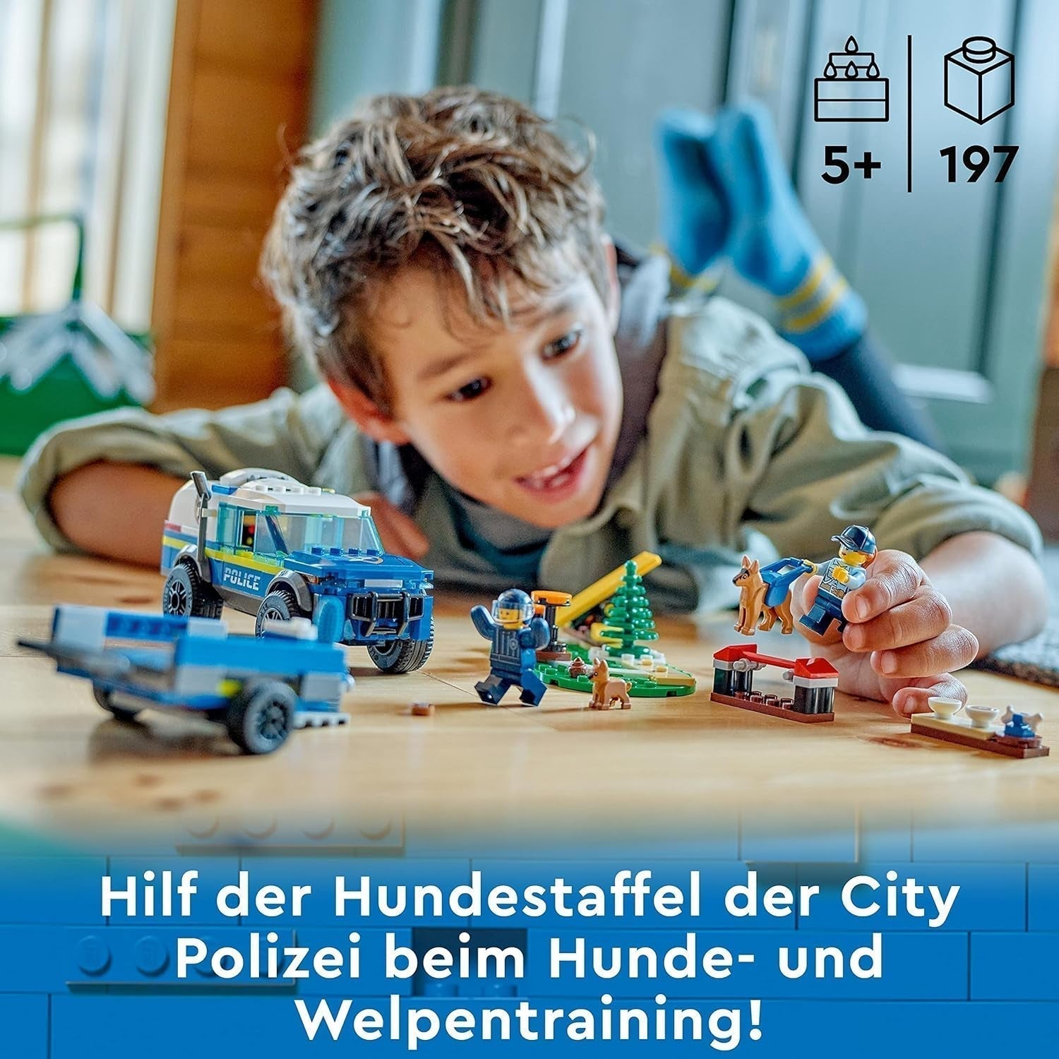 LEGO 60369 City Mobiele Politiehondentraining, speelgoedpolitieauto met aanhanger, honden- en puppyfiguren, dierenset voor kinderen vanaf 5 jaar Bouwsets Besuche in LEGO-Store
