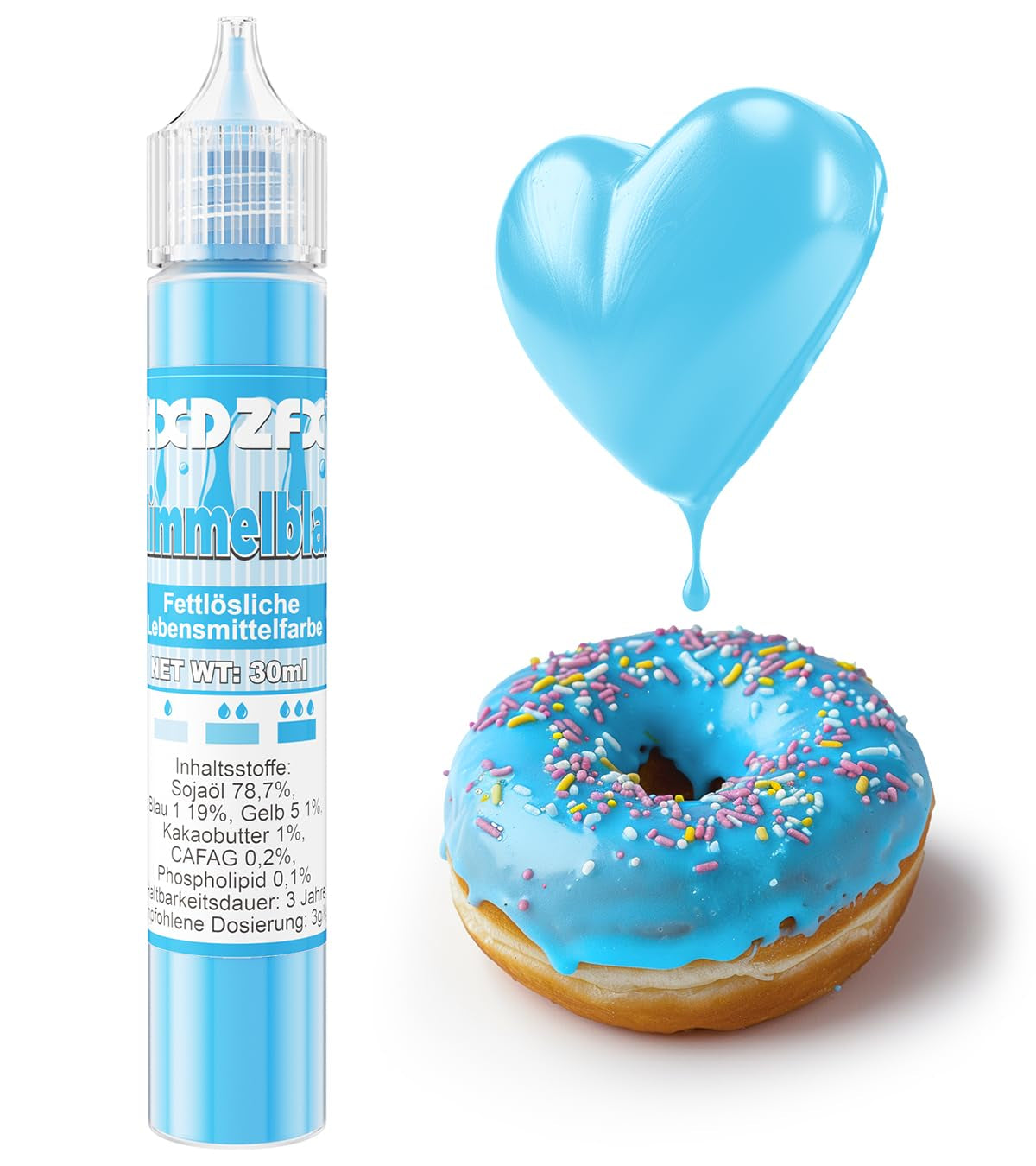 Vetoplosbare kleurstof - 30 ml geconcentreerde kleurstof op oliebasis voor chocolade kleurstofset voor taartdecoratie, fondant, botercrème, bakken, handwerk (marineblauw)