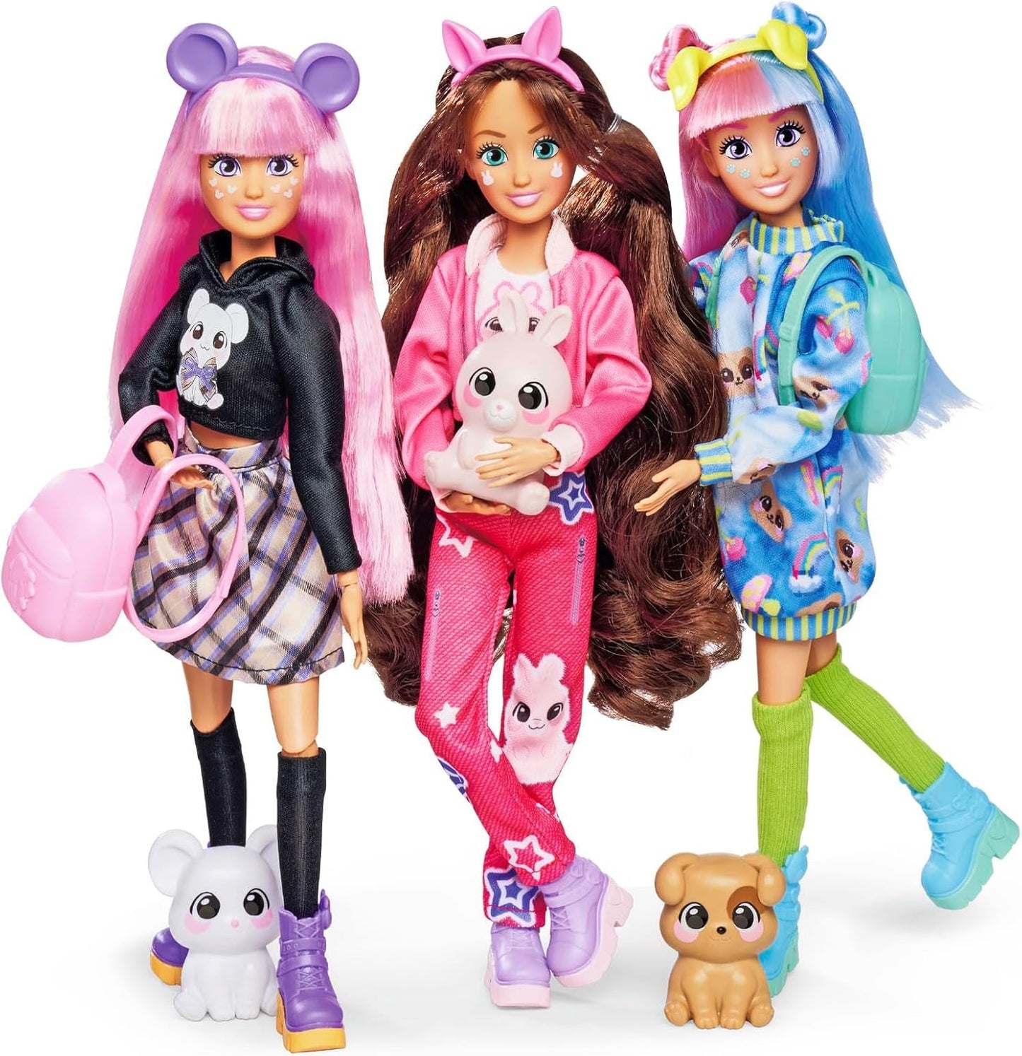 Simba 105953975 - Kawaii Hi Dress-Up Lucy-pop (26 cm) - Gelede kappersmodepop, konijnenpop met lang haar en speelgoedaccessoires voor 4 jaar en ouder