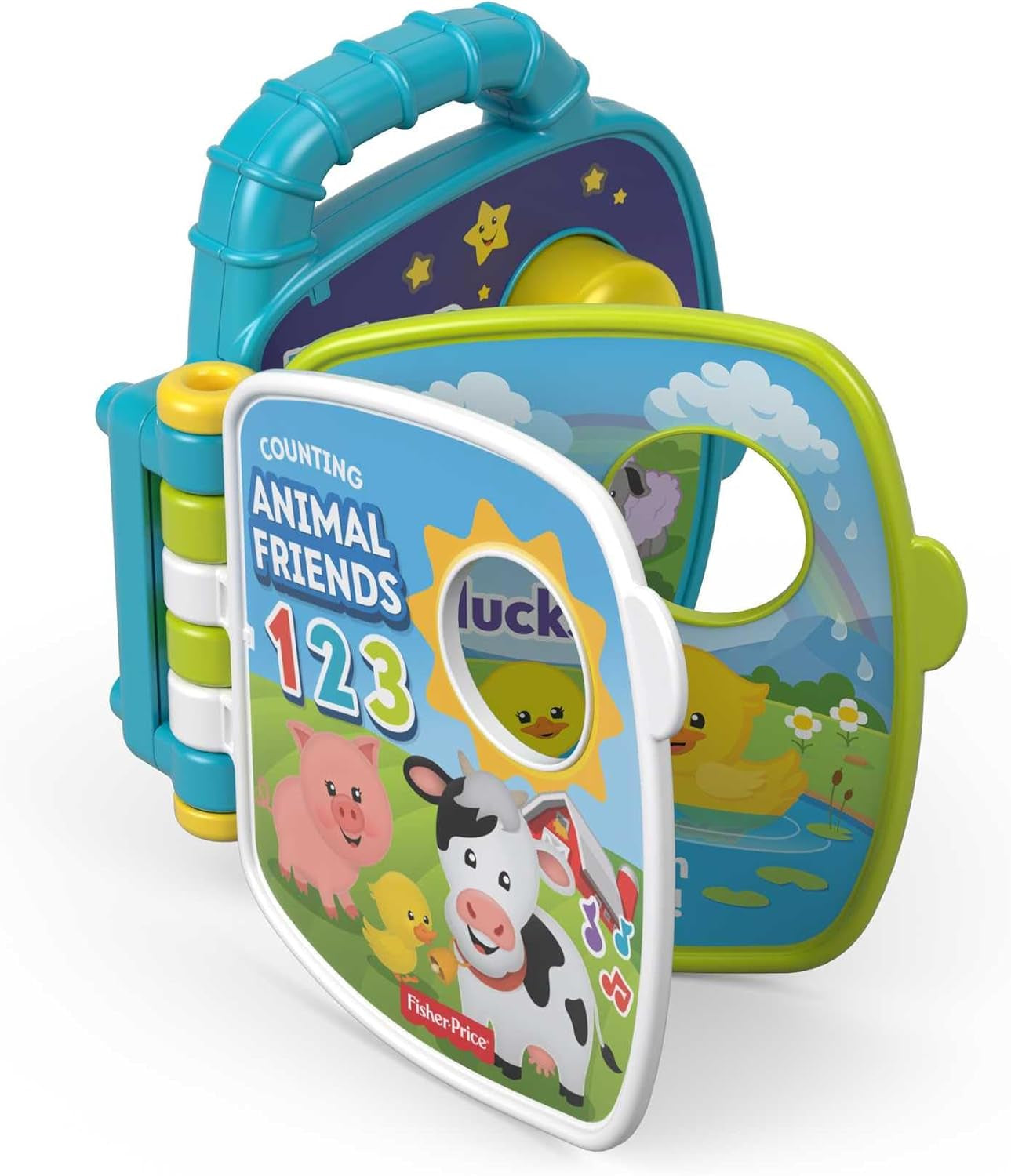 Fisher-Price Muzikale Dierenvriendenliedjesboek | Babyspeelgoed vanaf 6 maanden, 1 jaar voor meisjes en jongens | Kinderspeelgoed | Muziekboek met geluiden en lichteffecten | Educatief speelgoed (Duits), GFP29 Jucarii Bebe Naty Shop