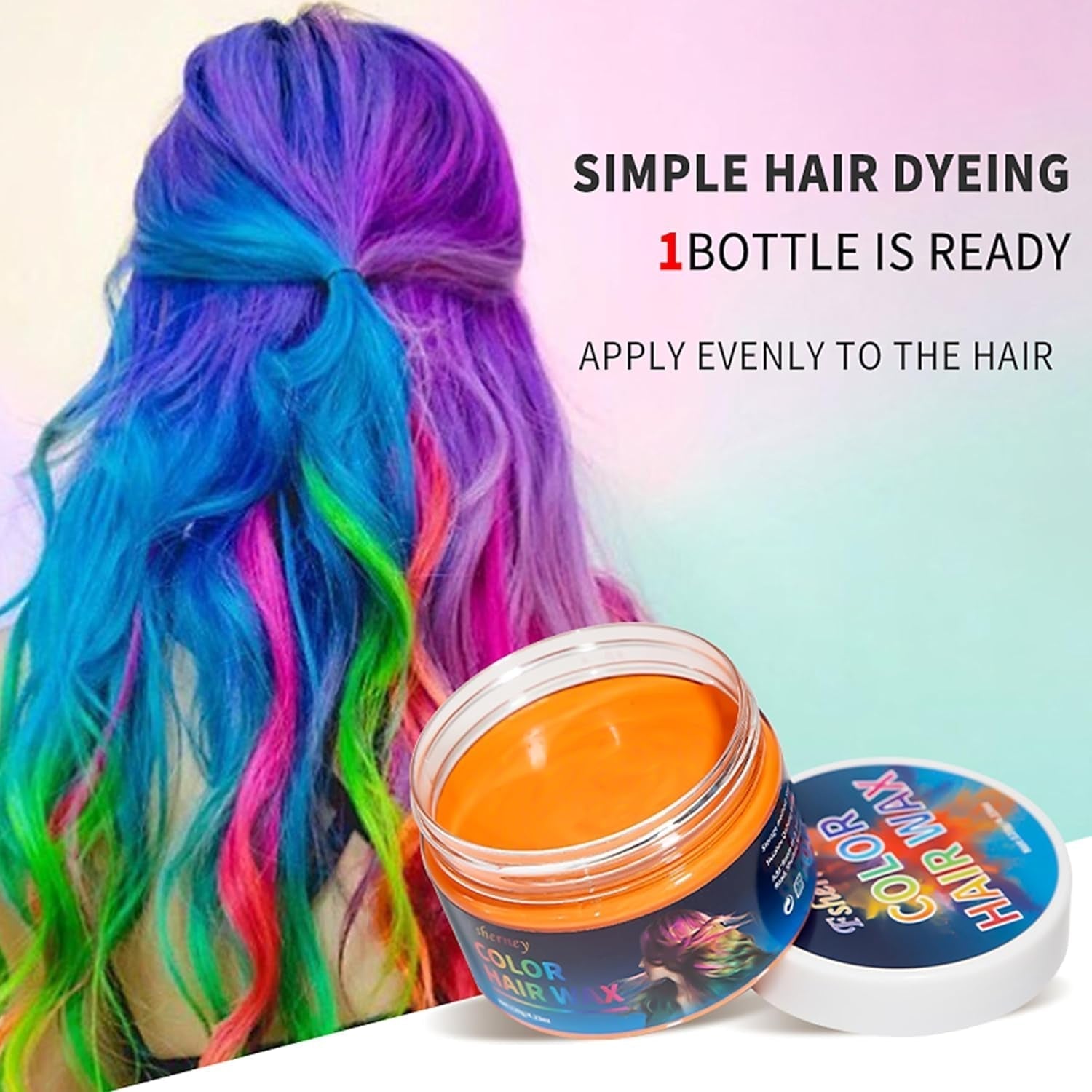 Tijdelijke groene haarverf - haarkleurwas, haarkleur voor mannen en vrouwen, natuurlijke haarpommade, kleurclip haarverfwas voor gekke feesthaarkleur (4,23 oz, groen) Naty Shop haarverf