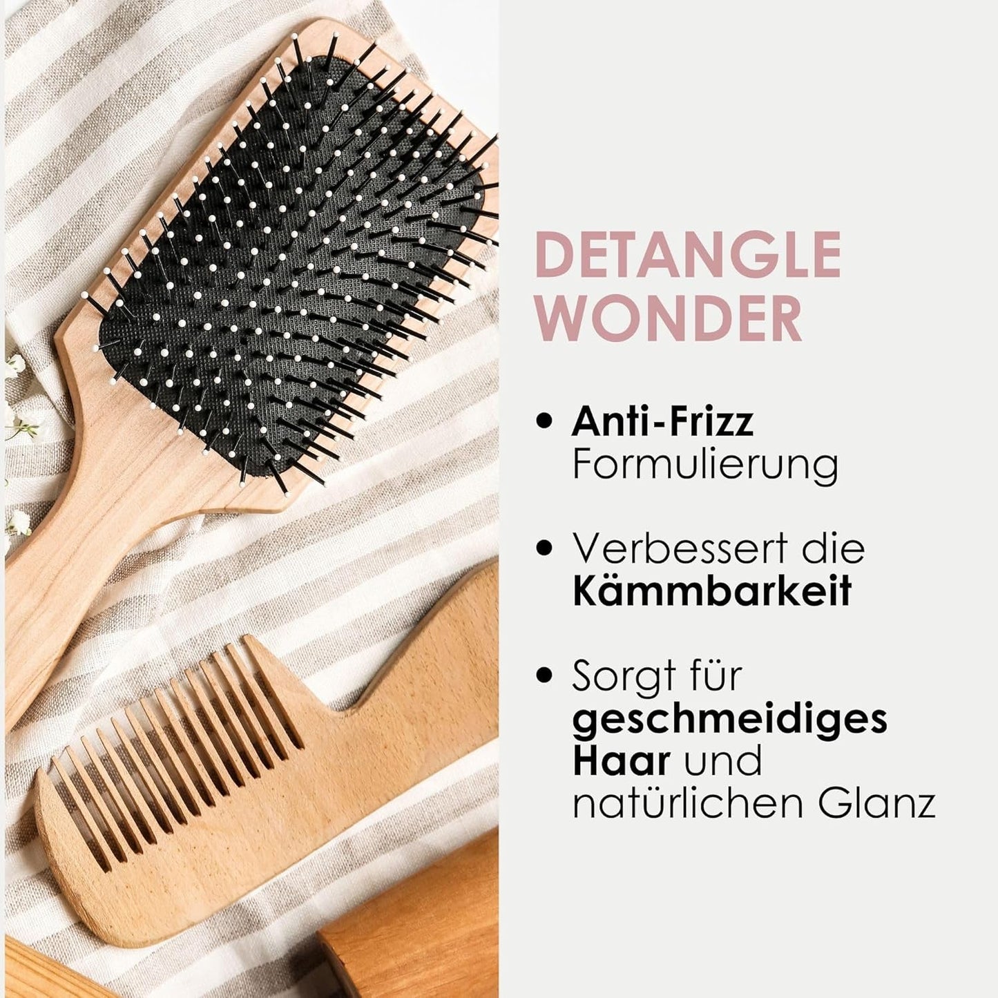 Jean & Len Knot Remover 2-Phase Leave-In Conditioning Spray, geschikt voor alle haartypes, ontwart het haar en verbetert de doorkambaarheid, frisse geur, ontwarrend, siliconen- en parabenenvrij, vegan, 100ml Ontwarrende producten Naty Shop