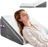 Verenkussen voor bed en bank, L50xB50xH26 Dubbel leeskussen met wasbare hoes, traagschuim, tegen snurken en voor meer comfort in nek en rug