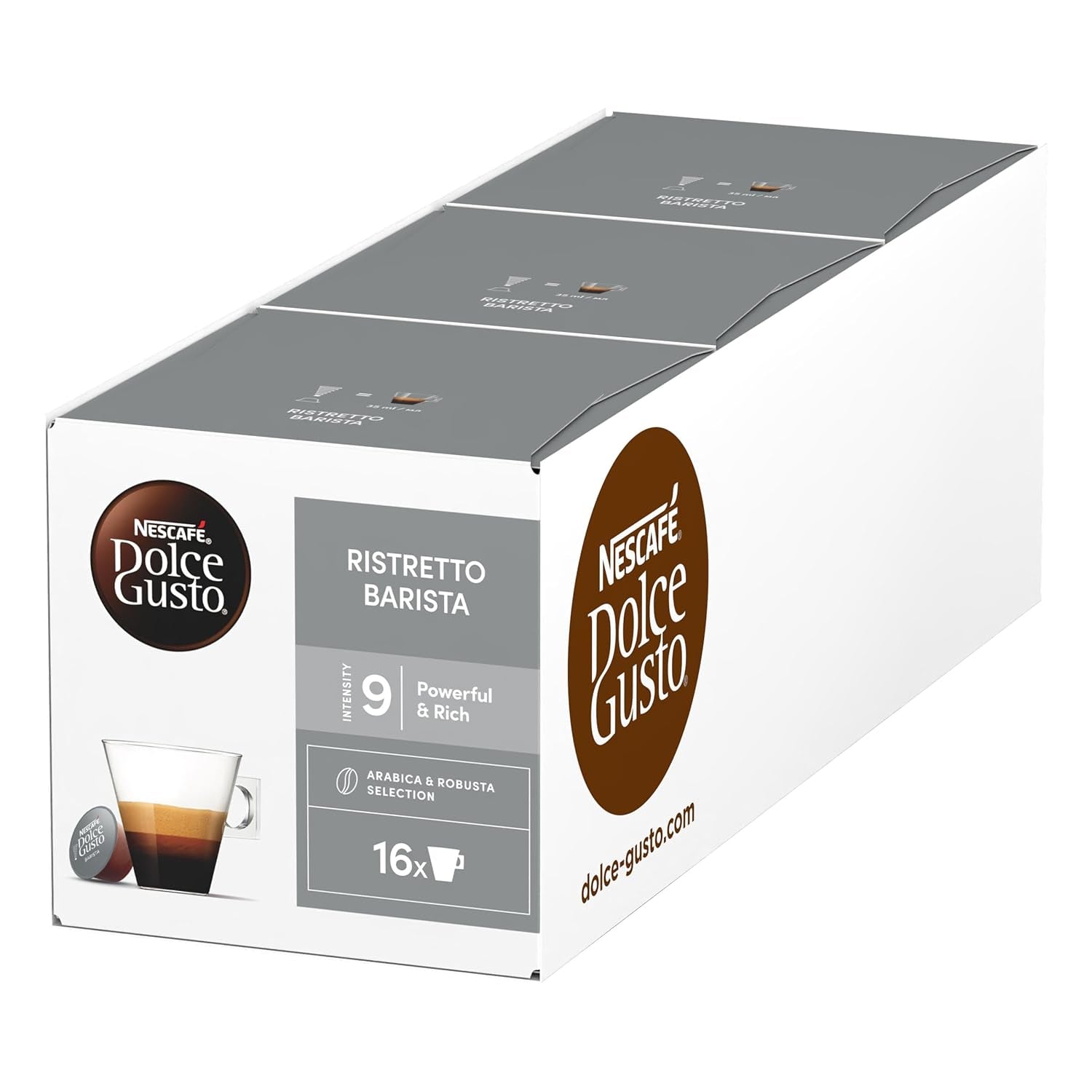 NESCAFÉ DOLCE GUSTO Ristretto Barista Kaffeekapseln 3er-pakket (3 x 16 Kapseln)