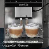 Automatische espressomachine Siemens EQ700 classic TP715D01, app-bediening, cold brew, intuïtief touchdisplay, tot 10 individuele koffiecreaties als favoriet, automatische stoomreiniging, 1500 W, zilvergrijs