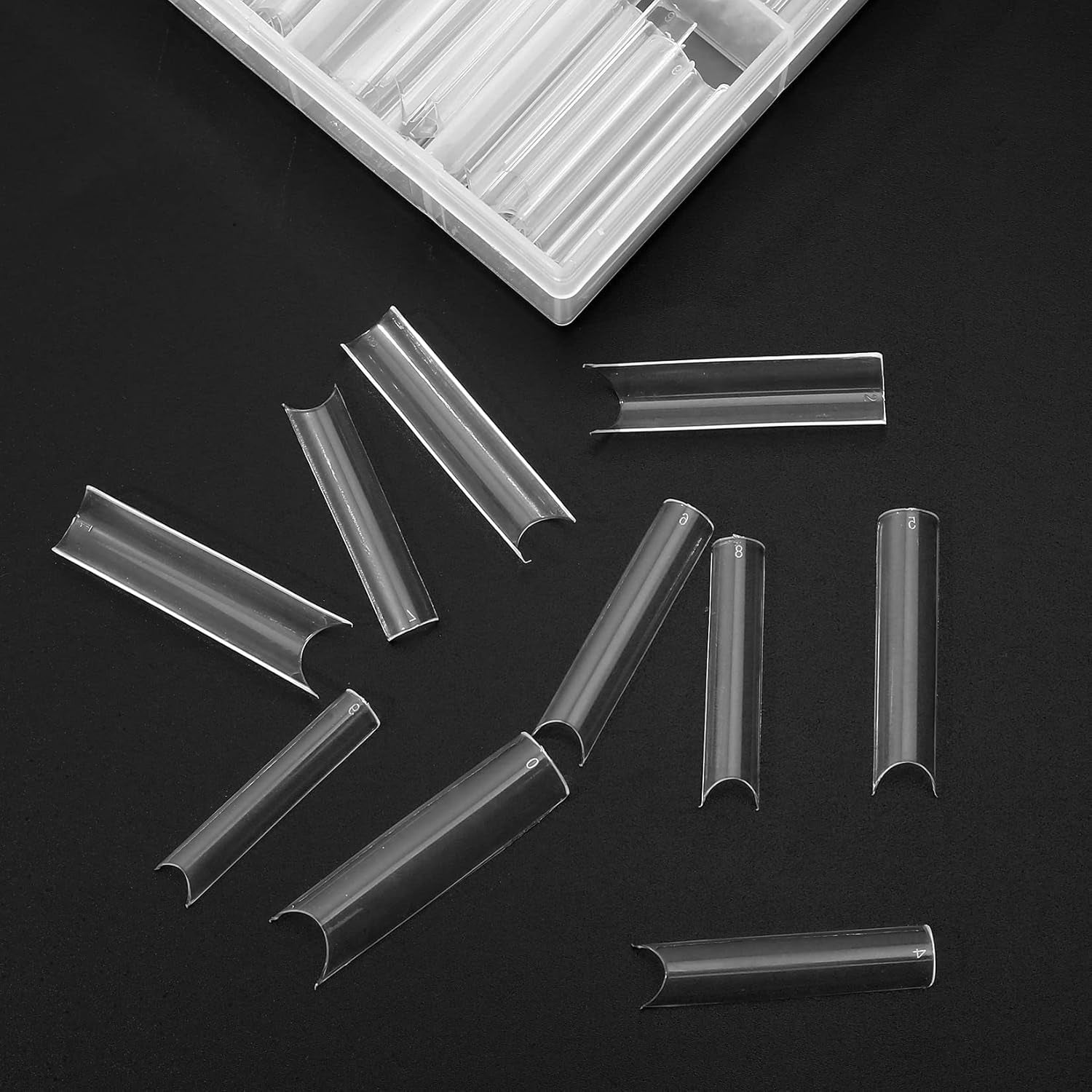 200 stuks valse nageltips, acryl kunstmatige nageltips, Franse valse nageltips, extra lange rechte vierkante duidelijke valse nageltips voor doe-het-zelf nagelsalons