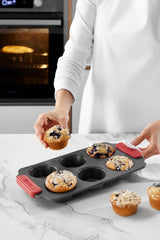 Lékué Muffin-Backform, Antihaftbeschichte, Metall, 6 Mulden Vormen en bakplaten Naty Shop