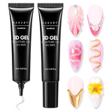 Makartt 3D Nail Art Gel - Strasslijmgel 15G voor nagelsleutelhangers, multifunctionele nagelsculptuurgel voor doe-het-zelf nagelontwerp, nagelsculptuur nagelmodellering thuis (transparant)