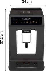 KRUPS Evidence One automatische espressomachine met melkslang, one-touch cappuccino, 12 speciale dranken, 2-kops functie, kleurendisplay, espressomachine, TÜV certificaat, zwart, EA895N10