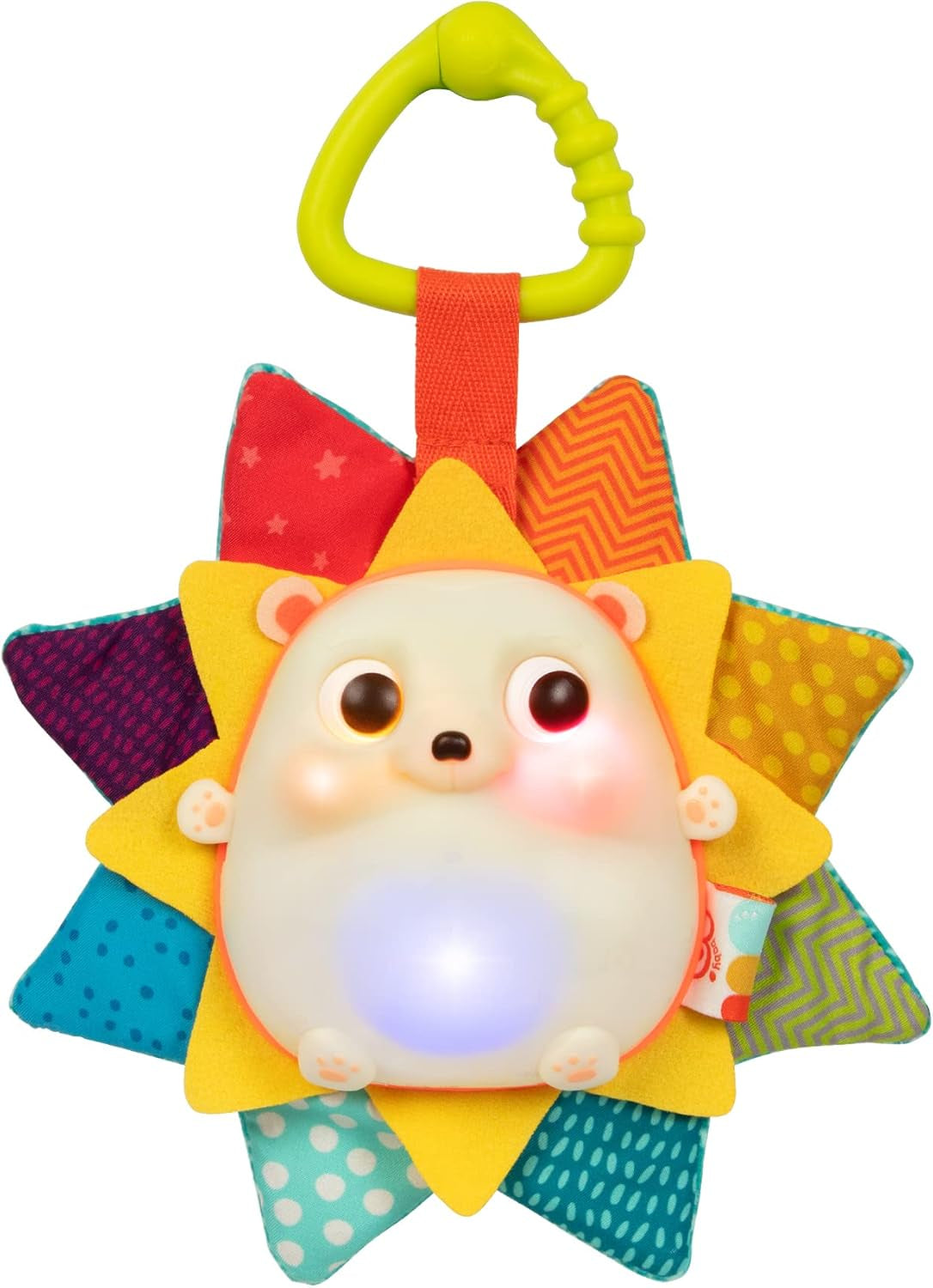 B. speelgoed - Kinderspeelgoed voor kinderstoel - Zuignapspeelgoed met muziek, licht, geluid - Zintuiglijk speelgoed - Kinderspeelgoed met motorische activiteit - vanaf 6 maanden - Whirly Pop Toys Bebe Naty Shop Lichtgevende egel met muziek