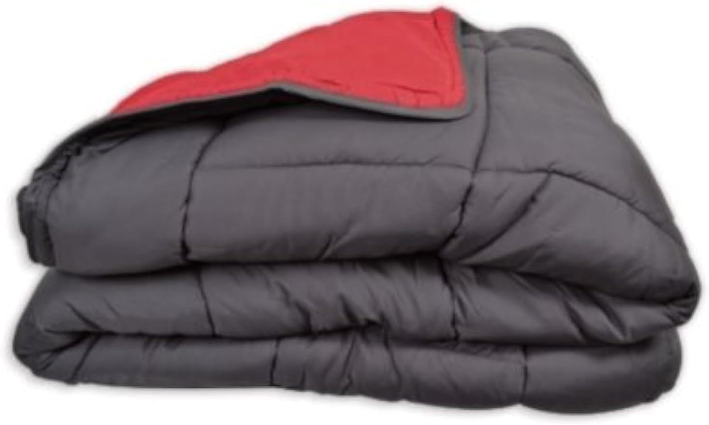 Calgary Dekbedovertrek Polyester grijs/rood, Polyester, Grijs/rood, 200X140X1 Cm Dekbedden en dekbedden Naty Shop 220X160X1 cm