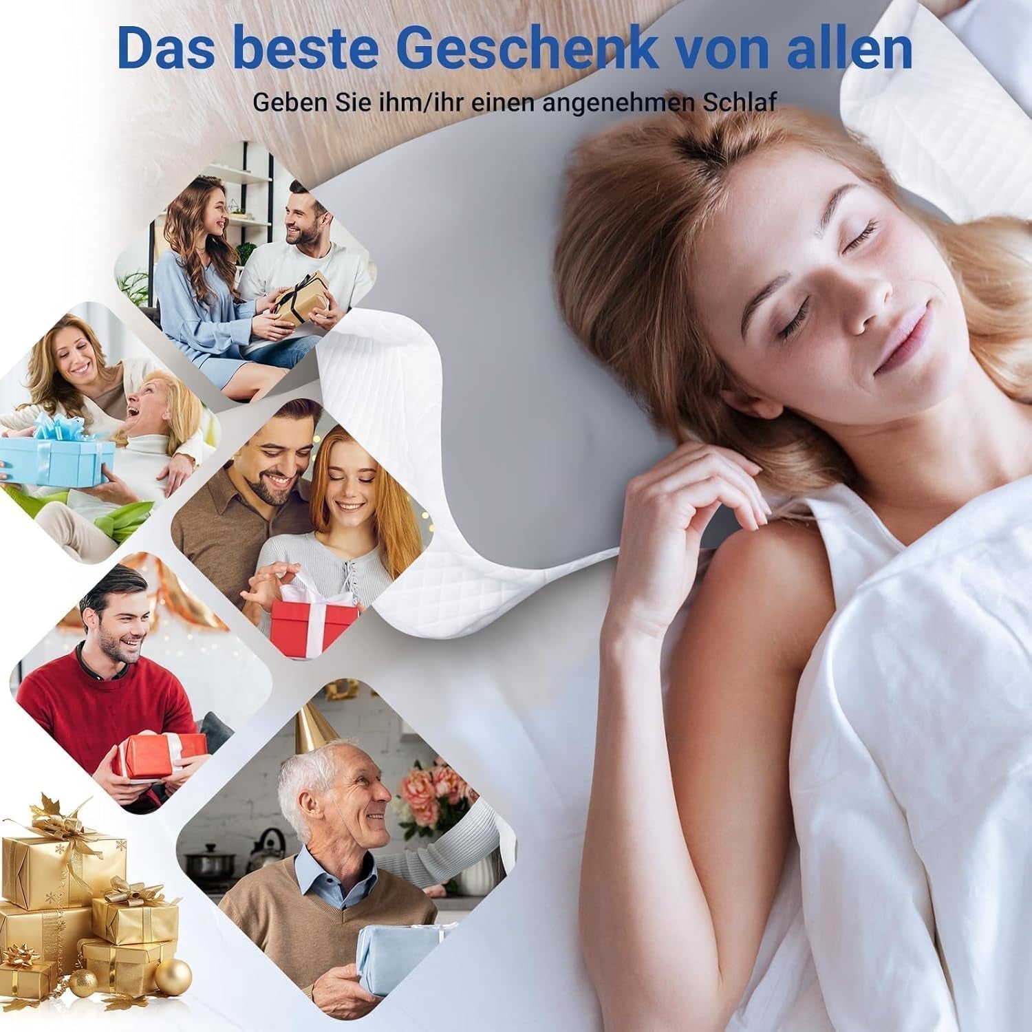 Hothands Memory Foam Kussen Ergonomisch Orthopedisch Kussen Zijkant Buikpijn Verlichting Kussen Verbeter de Slaapkwaliteit 62X41X13/11Cm Cervicale Orthopedische Kussens Naty Shop