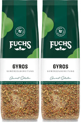Fuchs Gewürze - Gyros Gewürzzubereitung im recycleerbaar Nachfüllbeutel, Gewürzmischung mit gewählteten Kräutern für Rind und Schweinefleisch - 70 g
