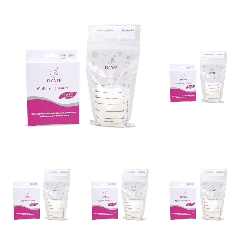 ELANEE moedermelkzakjes, met neutrale smaak en voorgesteriliseerd Accessoires Voeding en borstvoeding Bebe Naty Shop 20 stuks (pak van 5) Geen standaard