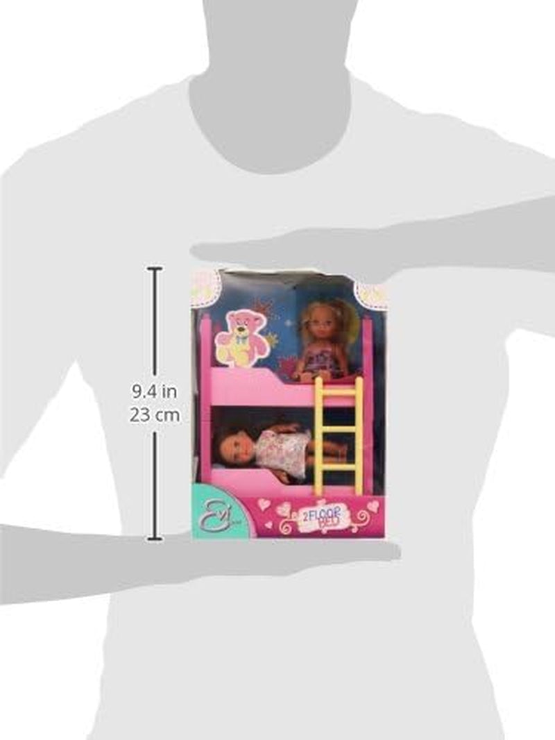 Simba 108178046 105733847 - Evi Love 2 vloerbed / met twee Evi poppen / met stapelbed / inclusief accessoires / verkleedpop / 12 cm, voor kinderen vanaf 3 jaar