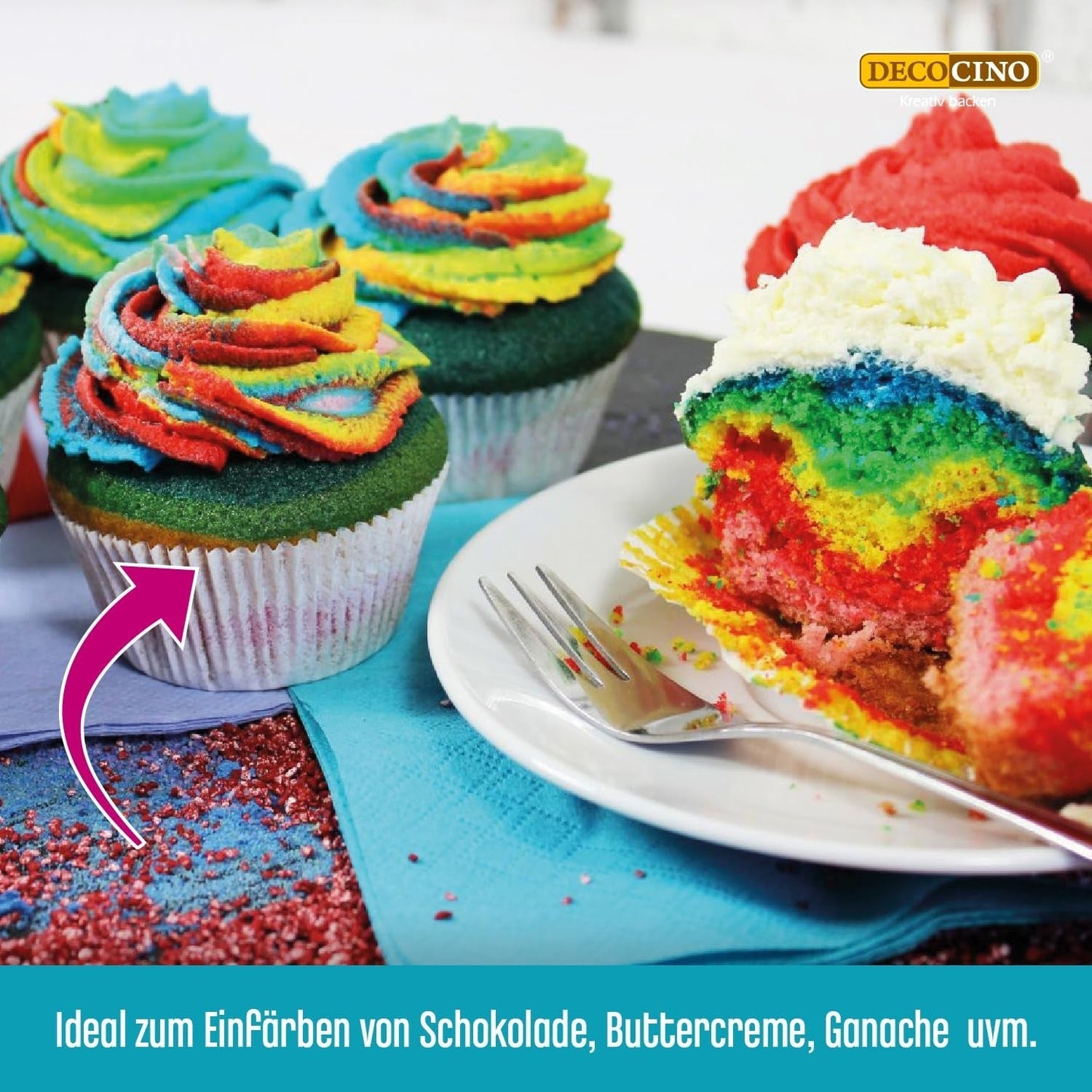 DECOCINO Rode vetoplosbare kleurpasta - 15 g - Voedselkleuring op oliebasis, ideaal voor het kleuren van chocolade, botercrème, fondant of koekjesdeeg (pak van 3)