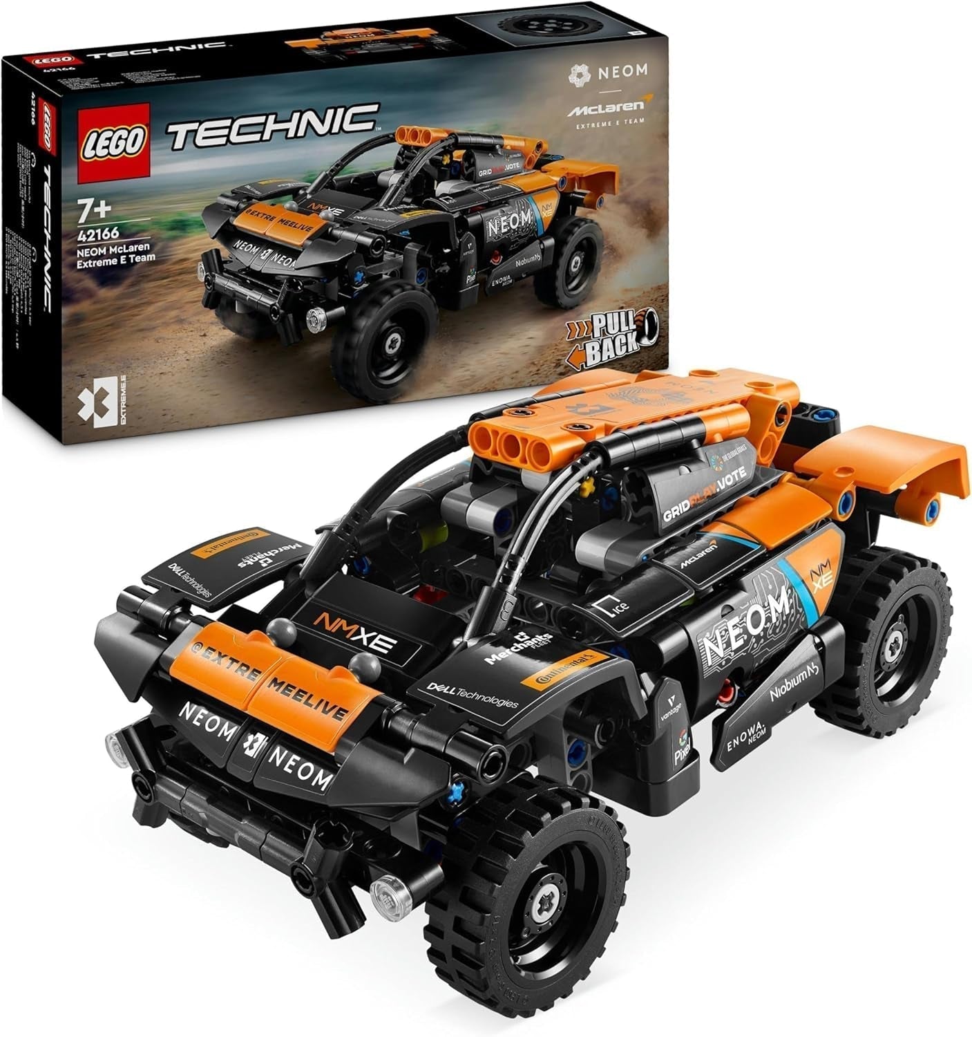 LEGO Technic NEOM McLaren Extreme E racewagenset, motorspeelgoed voor kinderen, bouwbare windwagen, technisch cadeau voor jongens en meisjes vanaf 7 jaar oud 42166 Bouwsets Bekijk de LEGO-Store Single