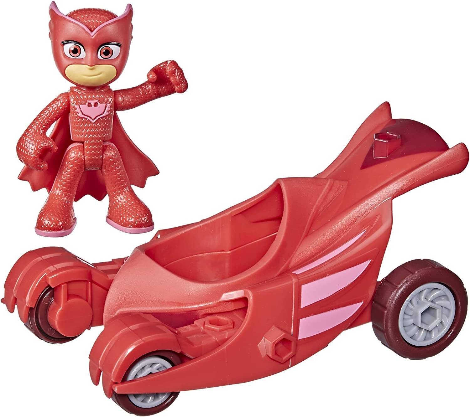 PJ Masks Owl Glider Kleuterspeelgoed Eulette's voertuig met Eulette-actiefiguur voor 3+ recyclebare verpakkingen Actiefiguren Naty Shop Owl Gliders in duurzame verpakking