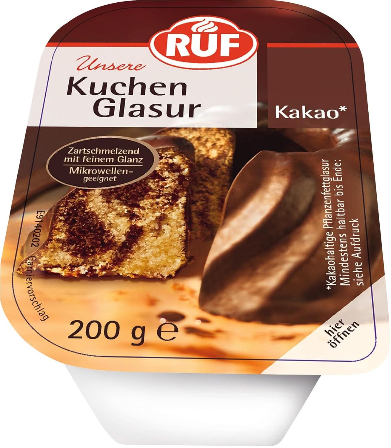RUF Cacaoglazuur, 200 gram Glazuren en Decor Naty Shop