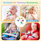 Babybijtringen van voedingskwaliteit - BPA-vrij, verstikkingsbestendig ontwerp, versterkte grip, geschikt voor gehoor en tandontwikkeling, ideaal voor baby's van 0-36 maanden (wit)