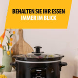 Tristar VS-3915 slowcooker, roestvrijstalen keramische pot met 2 warmtestanden en warmhoudfunctie, 3,5 L Slowcooker Naty Shop