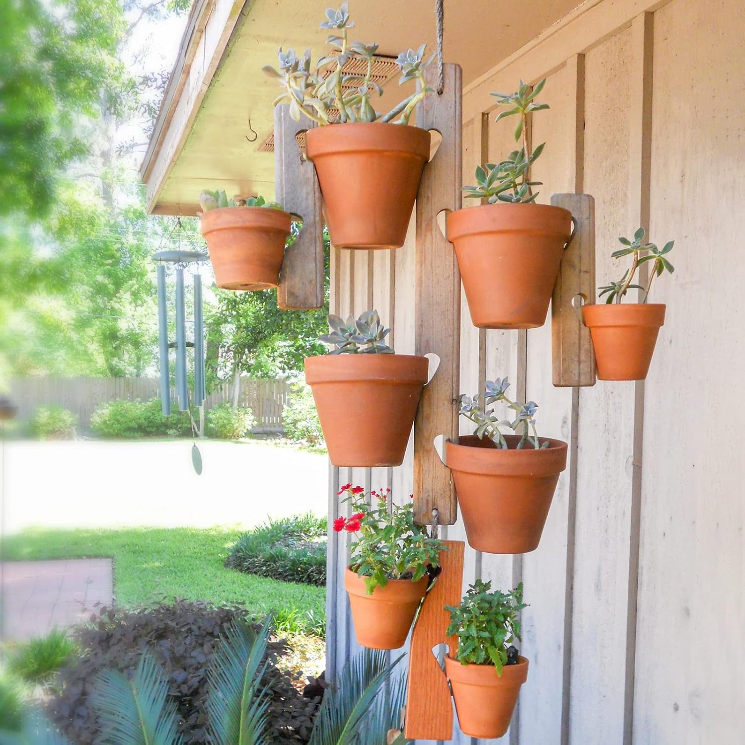 Hollyone 8-delige kleine terracotta plantenbakkenset, 8x8cm ronde kleipotten met plaat en afvoergat, kleine plantenbakken met lade, terracotta succulente potten voor kamerplanten, keramische plantenbakken
