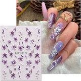 JMEOWIO 3D Nagelsticker Blumen Nail Art Sticker Selbstklebend Nagelaufkleber 5D Stereoskopisch Frühling Zomer Decoratie Nageldesign Zubehör 4 Blatt