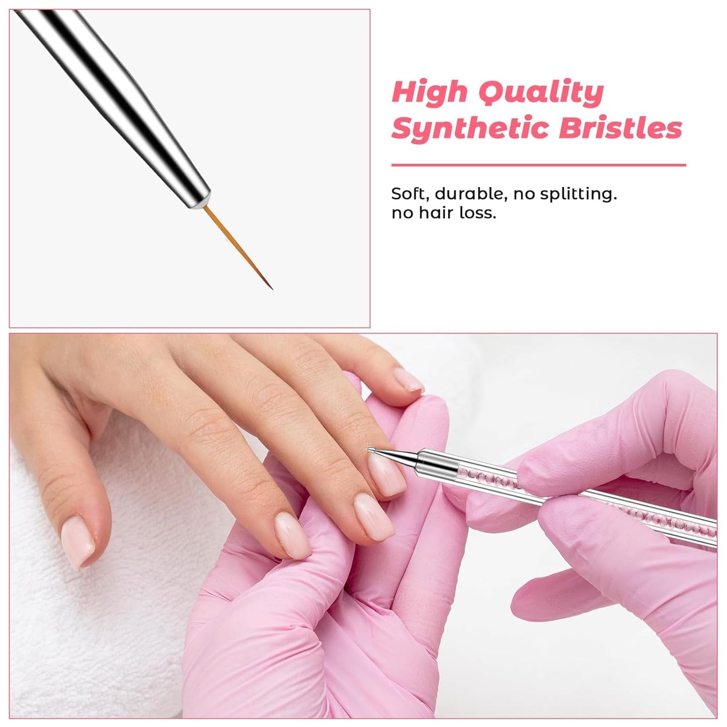 5 stuks Nail Art Pinsel Set Dotting Tool Nailart Pinsel Nageldesign Double Ended Dotting Pen Strass Professional Acryl Feinmalerei Nail Art Design