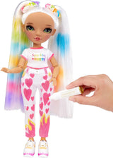 Rainbow High Color & Create DIY Modepuppe - Grüne Augen, Zopfe, extra Top & Schuhe, abwaschbare Regenbogenstifte - Ausmalen, Gestalten, Spielen, Auswaschen - voor kinderen van 4-12 jaar en Sammler