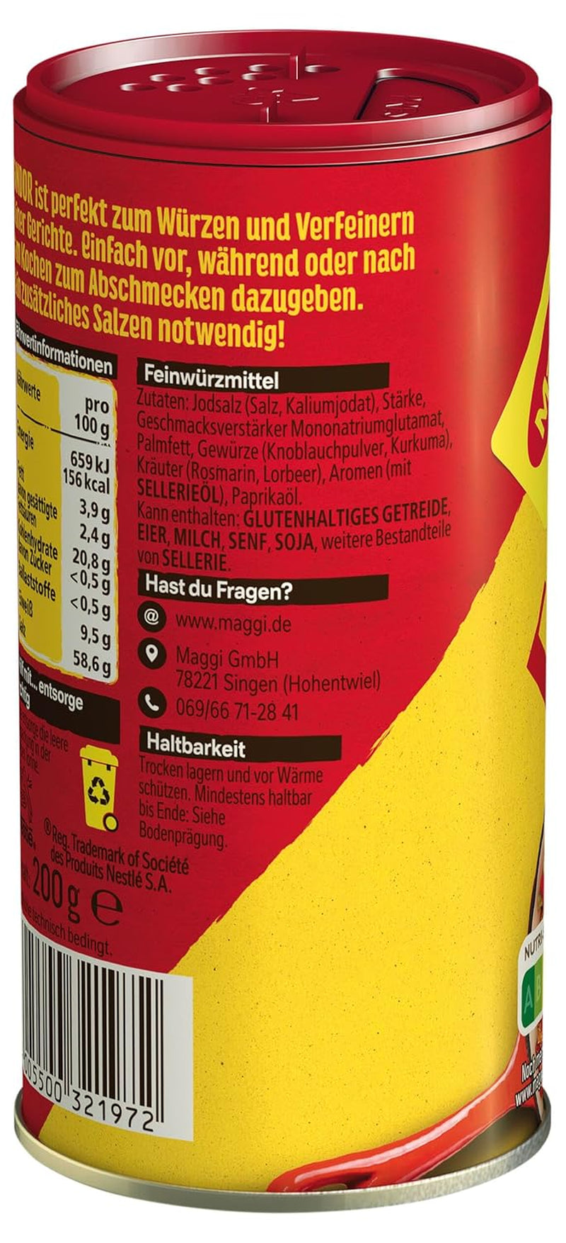 MAGGI Fondor kruiden voor groenten, vlees of vis, kruiden voor soepen of salades, 10 stuks (10 x 200 g)