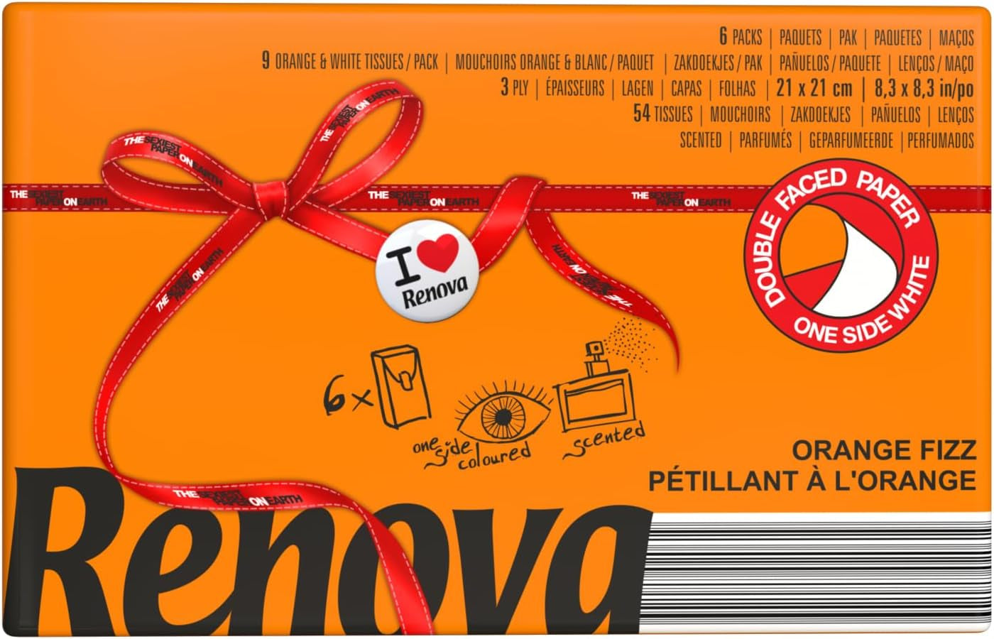 RENOVA ORANGE FIZZ Zakdoekjes 6 pakjes