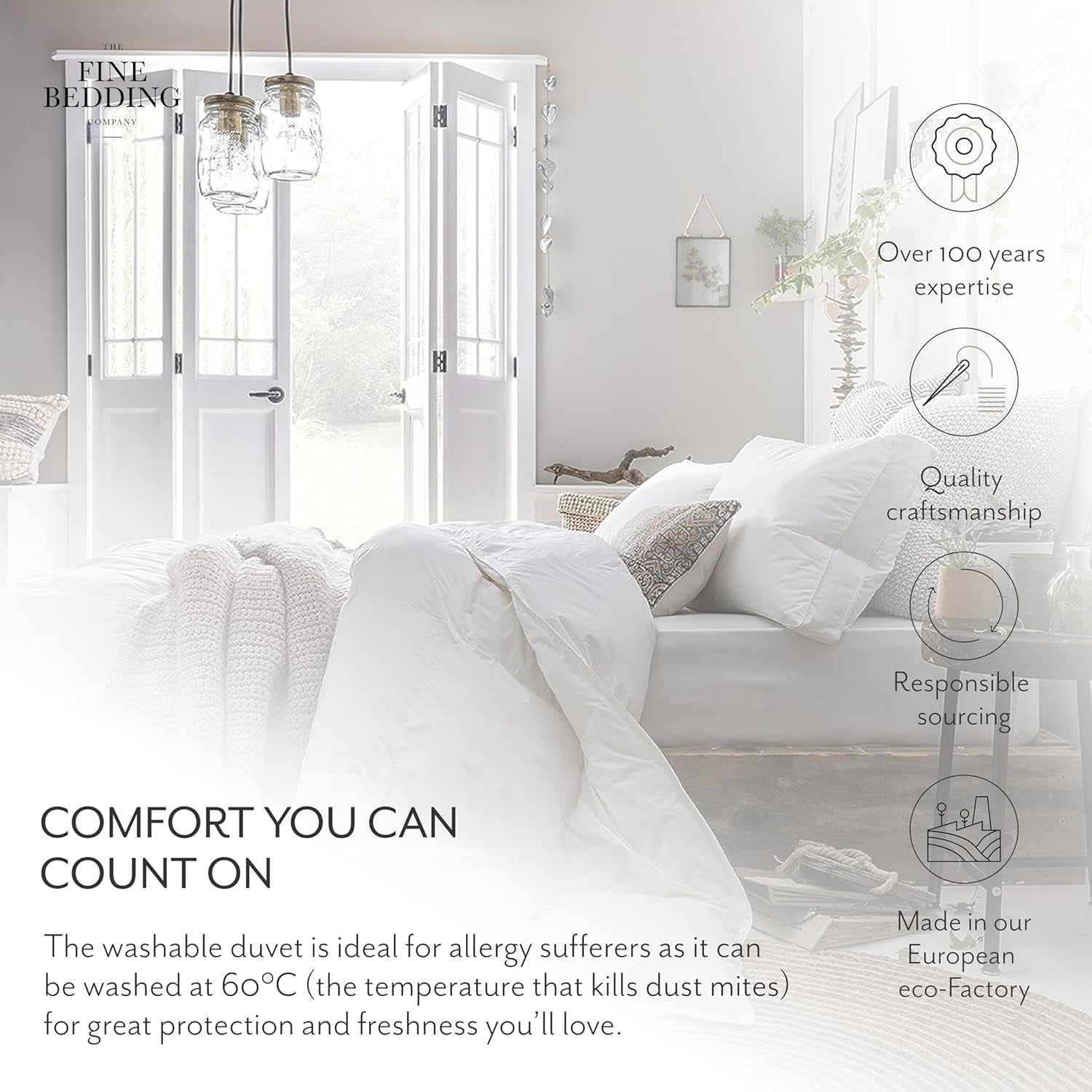 Twin Spundown dekbed 4,5 Tog Lichtgewicht hypoallergeen Warm wasbaar zomerdekbed Tweepersoonsbed Luxe hotelkwaliteit hoes met onze gerecyclede materialen Naty Shop Quilts & Quilts