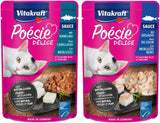 Vitakraft Poésie Délice, Fish Selection, Nassfutter Katze, Katzennassfutter in Sauce, met Seelachs, met Kabeljau, ohne Zusatz von Zucker en Getreide (1 Paket met 6x 85g)
