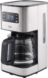 AEG Deli 5 espressomachine, 1,5 l, programmeerbare timer, warmhoudfunctie, veiligheidsstop, waterniveau-indicator, optimale dosering, antidruppelfunctie, RVS, CM5-1-6ST