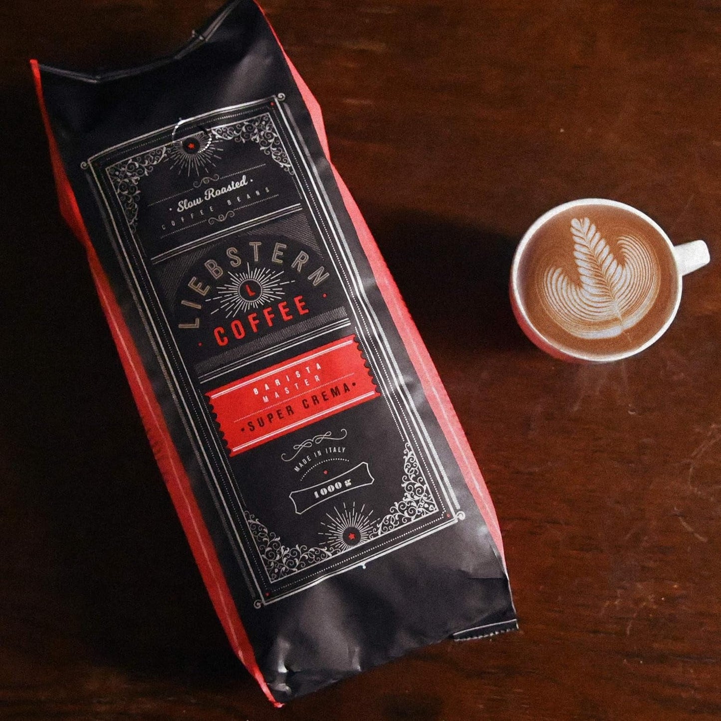 NIEUW | LIEBSTERN KOFFIE | Koffiebonen 1kg | SUPER CRÈME | Koffie met extra lage zuurgraad | De beste espressobonen voor volautomaten | Medium gebrand met veel smaak